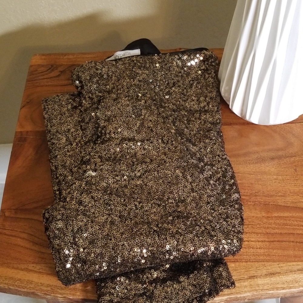 Gold sequin skinnies